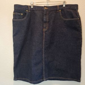 Ralph Lauren plus size 18w Pencil Denim Skirt Straight-Cut Dark Wash